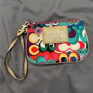 Coach Poppy Graffiti Wristlet
